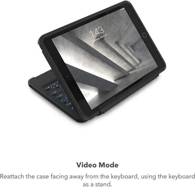 Alt view image 6 of 7 - Rugged Book iPad Case with Detachable Magnetic-Hinged Keyboard for iPad Air 3, iPad Pro 10.5" & 10.2" (9th Gen), Multi-Device Bluetooth, Apple Pencil Holder, Long-Lasting Battery, Wireless, Black