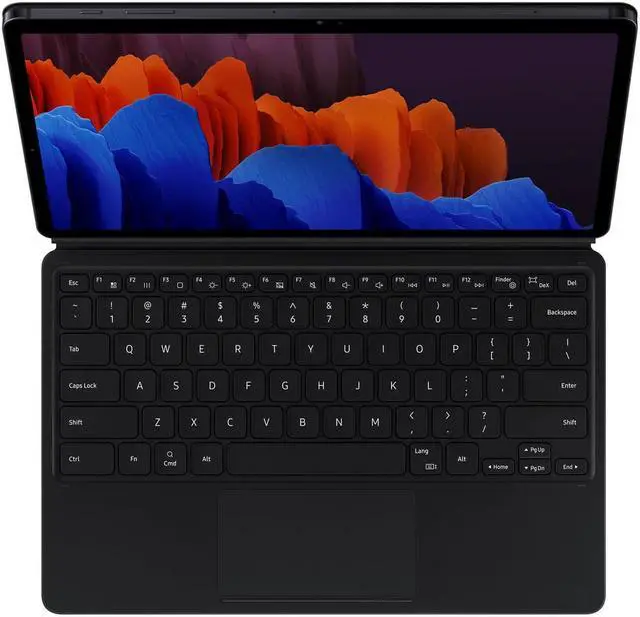 Alt view image 17 of 20 - Samsung Galaxy Tab S7+ Book Cover Keyboard - EF-DT970UBEGUJ Black