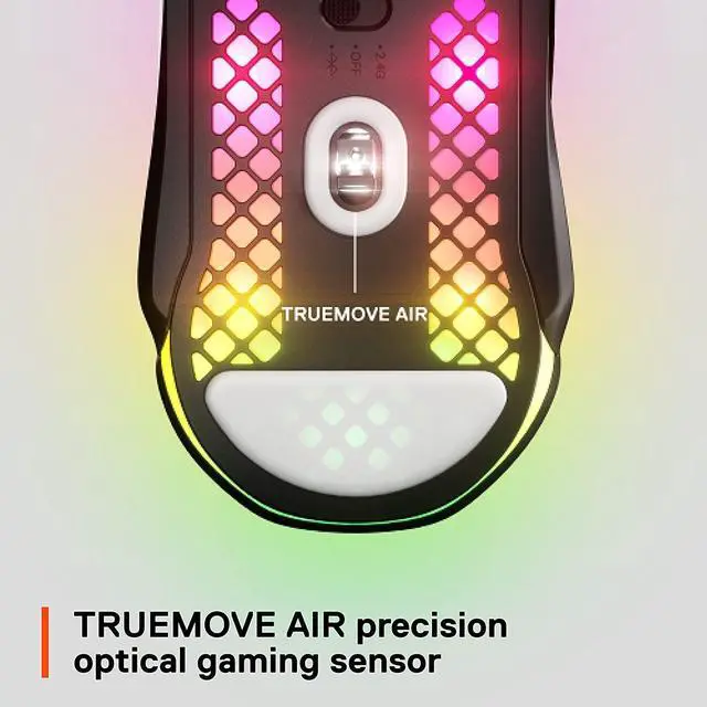 Alt view image 6 of 8 - SteelSeries - Aerox 5 Ultra Lightweight Honeycomb Water Resistant Wireless RGB Optical Gaming Mouse With 9 Programmable Buttons - Black
