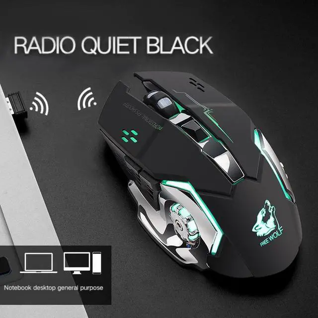Alt view image 7 of 13 - E-sport X8 Wireless Charging Gaming Mouse Mute Luminous Mechanical Mouse