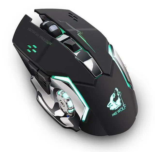 Alt view image 4 of 13 - E-sport X8 Wireless Charging Gaming Mouse Mute Luminous Mechanical Mouse