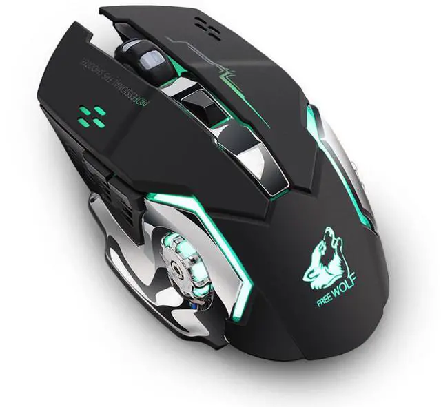 Alt view image 2 of 13 - E-sport X8 Wireless Charging Gaming Mouse Mute Luminous Mechanical Mouse