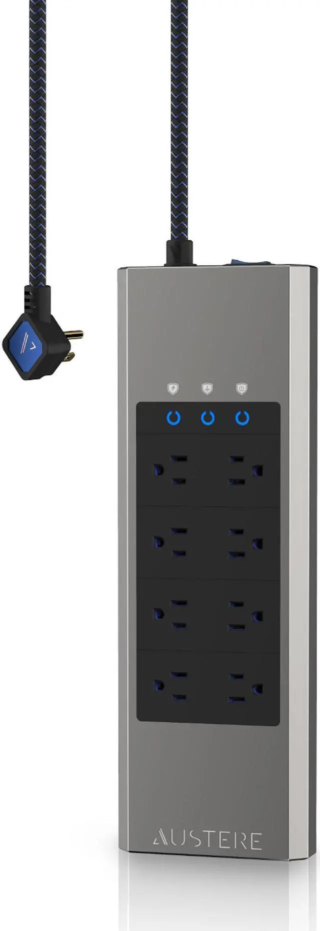 Main image of Austere V Series Power 8-Outlet With Omniport USB \\ 3,000 Joules, PureFiltration, Flameless MOV, Overcurrent Protection, SmartFit Outlets, WovenArmor Cable & Component Guarantee