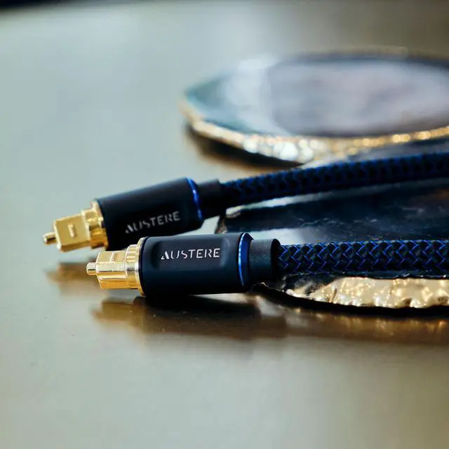 Alt view image 2 of 12 - Austere V Series Optical Audio Cable 2.0m \\ Pure Gold Connectors, Precision-Polished Termination for Digital Audio Accuracy, aDesign Precision LinkFit Housing & WovenArmor Cable