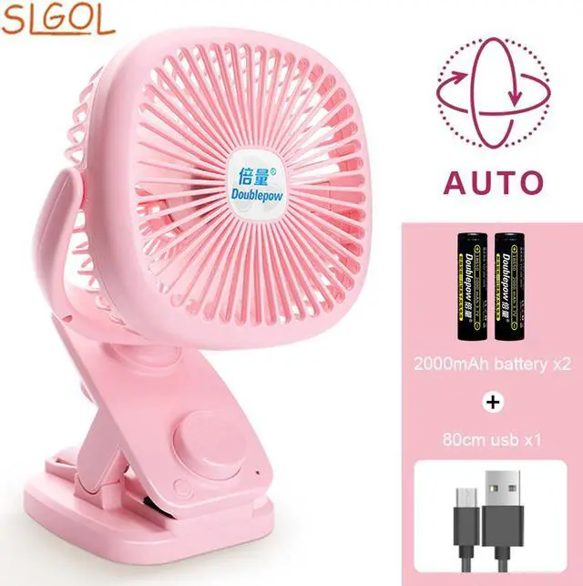 Main image of SLGOL Stroller Fans Mini USB Desk Clip Fan,2021 Newest Table Fan 40 Hours(Max Working Time) 360° Rotation 4000mah Battery Super Quiet Fan for Outdoor/Indoor Baby Car/Travel/Office/Camping(Pink)