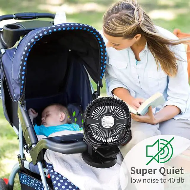 Alt view image 7 of 7 - SLGOL Stroller Fans Mini USB Desk Clip Fan,2021 Newest Table Fan 40 Hours(Max Working Time) 360° Rotation 4000mah Battery Super Quiet Fan for Outdoor/Indoor Baby Car/Travel/Office/Camping(Pink)