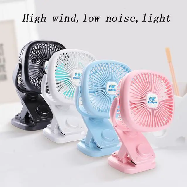 Alt view image 5 of 7 - SLGOL Stroller Fans Mini USB Desk Clip Fan,2021 Newest Table Fan 40 Hours(Max Working Time) 360° Rotation 4000mah Battery Super Quiet Fan for Outdoor/Indoor Baby Car/Travel/Office/Camping(Pink)