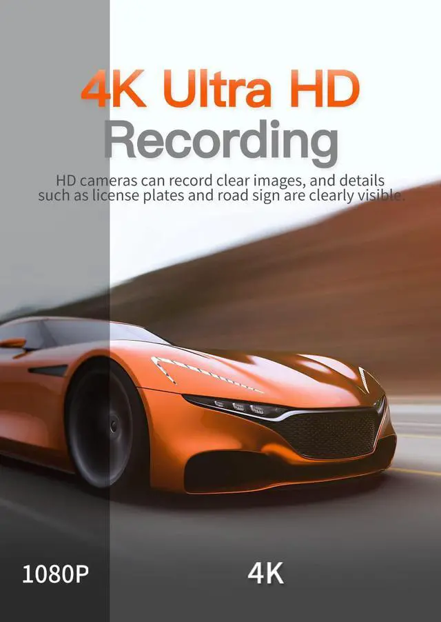 Alt view image 2 of 7 - 4K Dash Cam with WiFi GPS Dashboard Camera Front 4K/2.5K and Rear 1080P Dual Car Recorder, Mini Security DashCam with 2.45" LCD, 170° Wide Angle, Support 128GB Max
