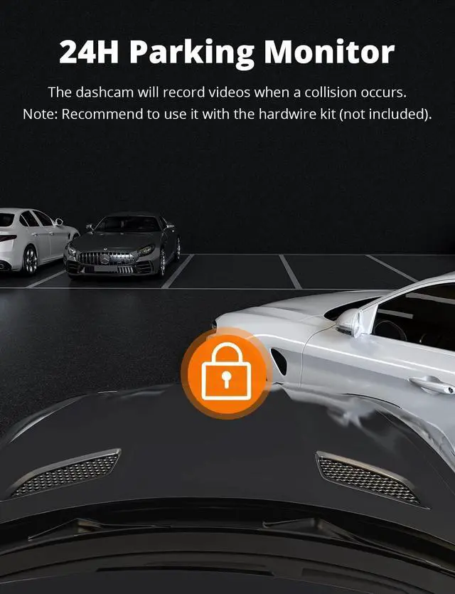 Alt view image 7 of 7 - Kingslim D4 Dual Dash Cam with Built-in WiFi GPS, Front 4K/2.5K Rear 1080P for Cars , 3" IPS Touchscreen 170° FOV Dashboard Camera with Sony Starvis Sensor, Support 256GB Max