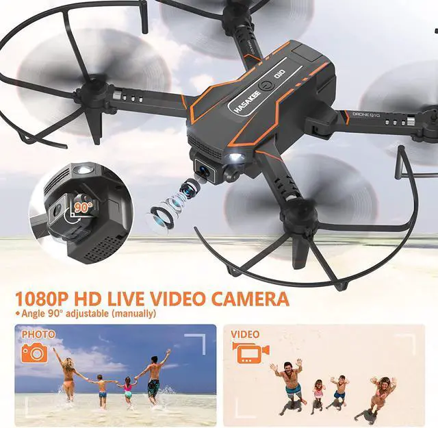Alt view image 2 of 6 - Mini Drone with Camera for Kids, Remote Control Helicopter Toys Gifts for Boys Girls, FPV RC Quadcopter with 1080P HD Live Video Camera, Altitude Hold, Gravity Control, 2 Batteries, Black