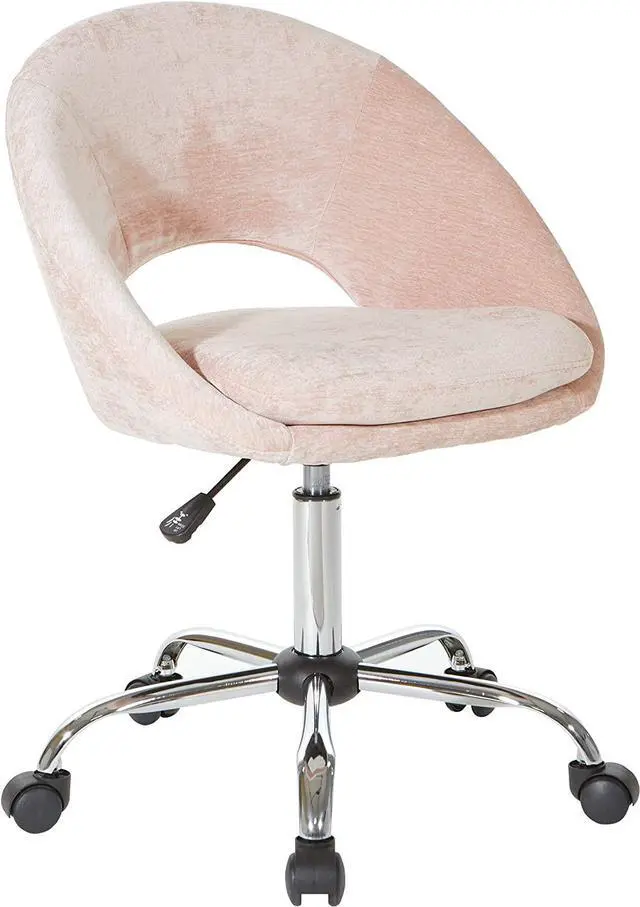 Main image of OSP Home Furnishings Milo Modern Chic Height Adjustable Padded Home Office Chair, Blush Pink Micro-Fiber Velvet