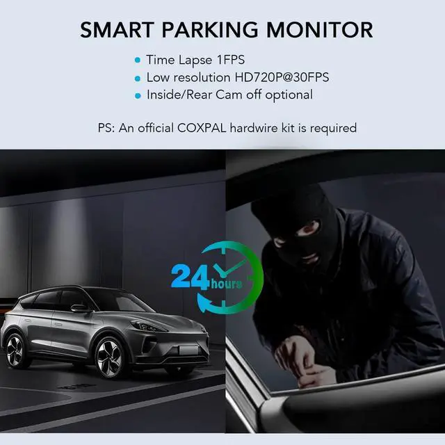 Alt view image 5 of 6 - 3 Channel Dash Cam Front and Rear Inside with GPS WiFi, Infrared Night Vision, Supercapacitor, 2K+1080P+1080P Three Way Triple Car Dash Camera, Smart Parking Monitor, Support 512GB Max