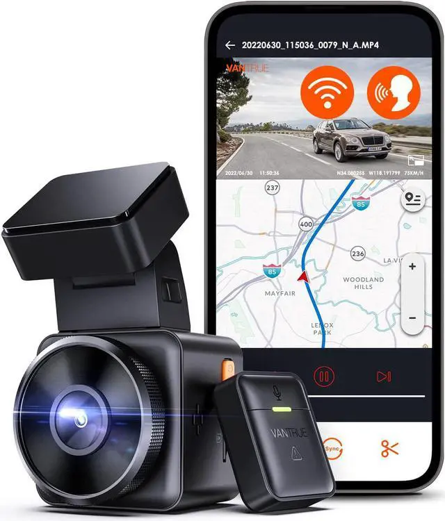 Main image of 2.5K WiFi Mini Dash Cam with Voice Control, Vantrue E1 GPS Front Car Dash Camera, 24Hours Parking Mode, Sony Night Vision, Wireless Control, Buffered Motion Detection, Support 512GB Max