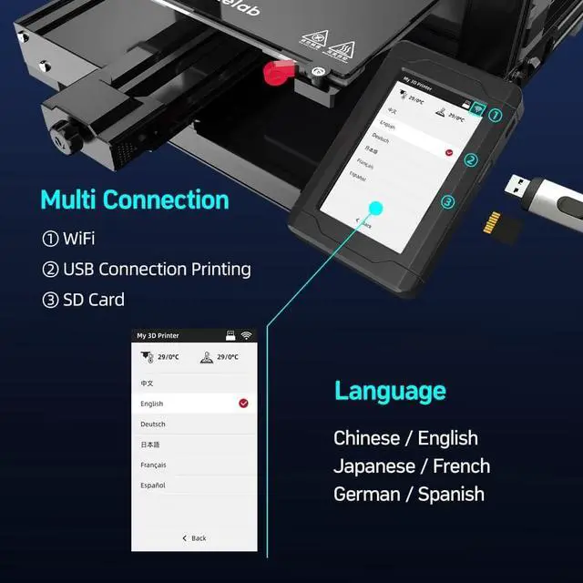 Alt view image 5 of 7 - Voxelab Aquila Pro 3D Printer Auto Leveling,DIY FDM 3D Printer Kit ,Filament Detector,WiFi Connection, Resume Printing and Energy-Saving Mode Design Large Build Volume 235x235x250mm