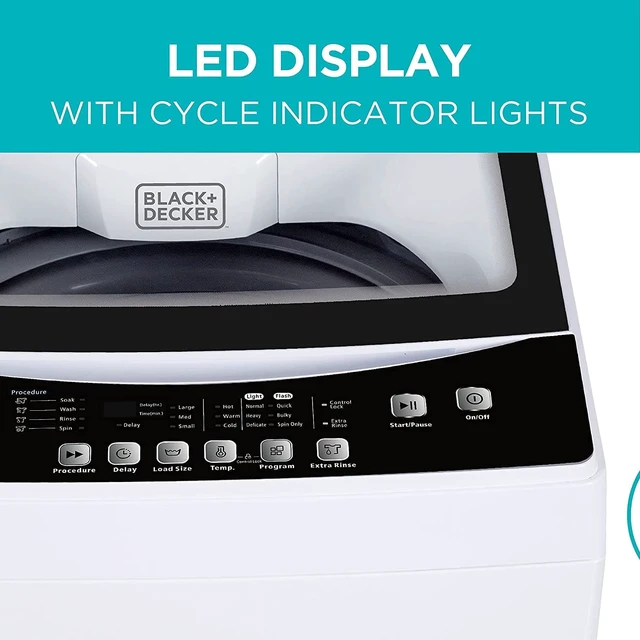 Alt view image 2 of 7 - BLACK+DECKER 3.0 Cu. Ft. Portable Washer, 26.5 lb. Capacity, BPW30MW, White