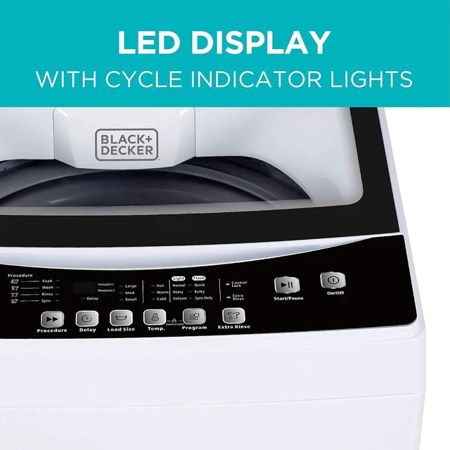 Alt view image 3 of 7 - BLACK+DECKER 1.7 Cu. Ft. Portable Washer, 11 lb. Capacity, BPWM16W, White