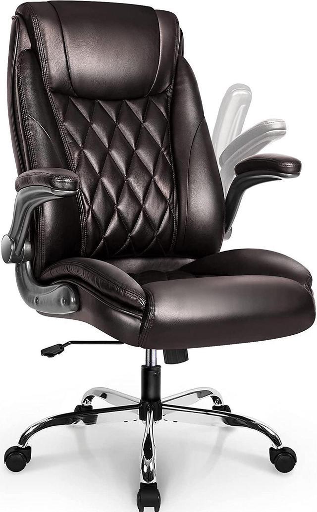NEO CHAIR Office Chair Computer Desk Chair Gaming - Ergonomic High Back Cushion  Lumbar Support with Wheels Comfortable Brown Leather Racing Seat Adjustable  Swivel Rolling Home Executive 