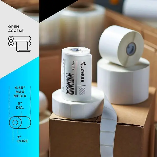 Alt view image 3 of 6 - Ze bra ZD421 Direct Thermal Desktop Printer 300 dpi Print Width 4-inch Wired USB and 802.11ac Connectivity ZD4A043-D01W01EZ, No Thermal Ribbon Required