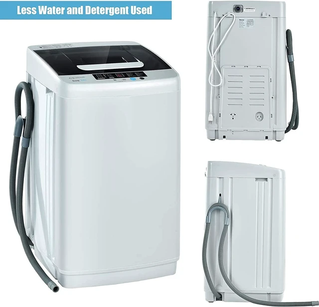 Alt view image 7 of 7 - COSTWAY 8.8LBS Portable Washing Machine, Full-Automatic w/Drain Pump, White