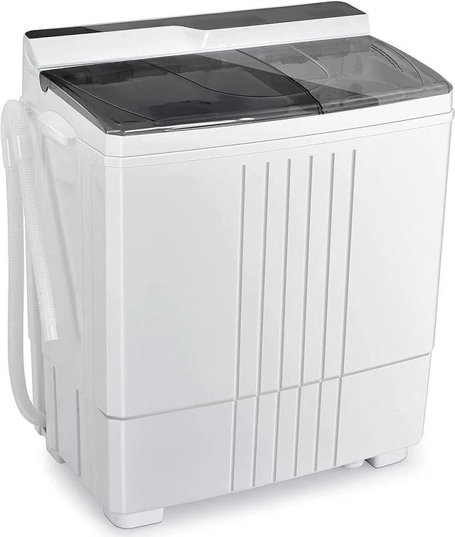Main image of Giantex Portable Washing Machine, 21lbs Capacity, 14.4lbs Washer and 6.6Llbs Spinner, Compact for Apartment RV, White & Gray, GT-GE-10390US-GR-FP