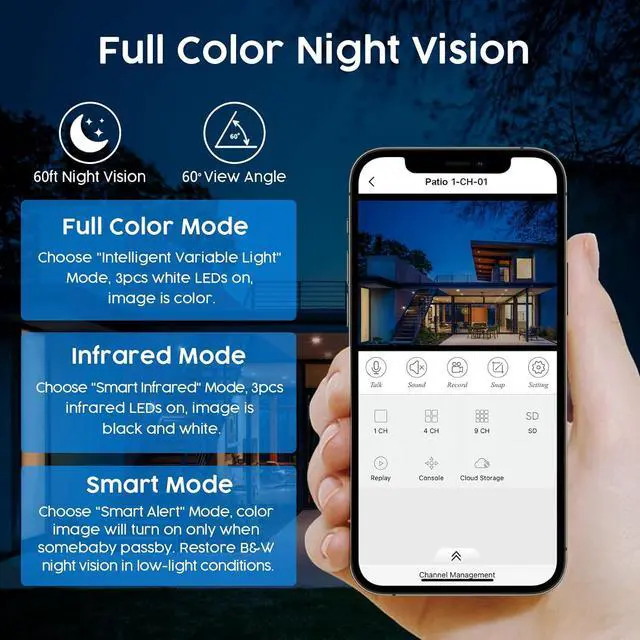 Alt view image 5 of 7 - Gadpiparty 5MP Wireless Security Camera System No Hard Drive, 8 Channel Surveillance NVR Kits and 4pcs Super HD 5MP Outdoor Indoor WiFi Bullet Camera for Home Full Color Night Vision (3MP)