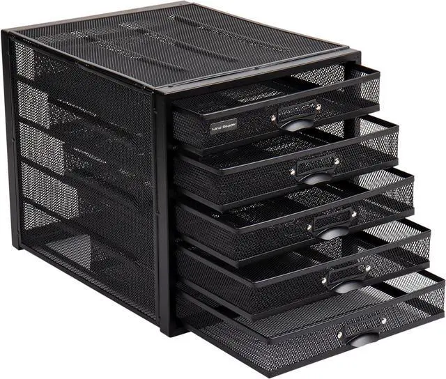 Alt view image 7 of 7 - Mind Reader File Storage Drawers, Desk Organizer, Multi-Purpose, Crafts, Office, Metal, Black