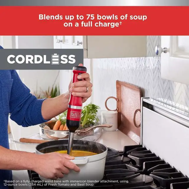 Alt view image 4 of 7 - kitchen wand Cordless 3in1 Kitchen Multi-tool, Red (BCKM1013KS06)