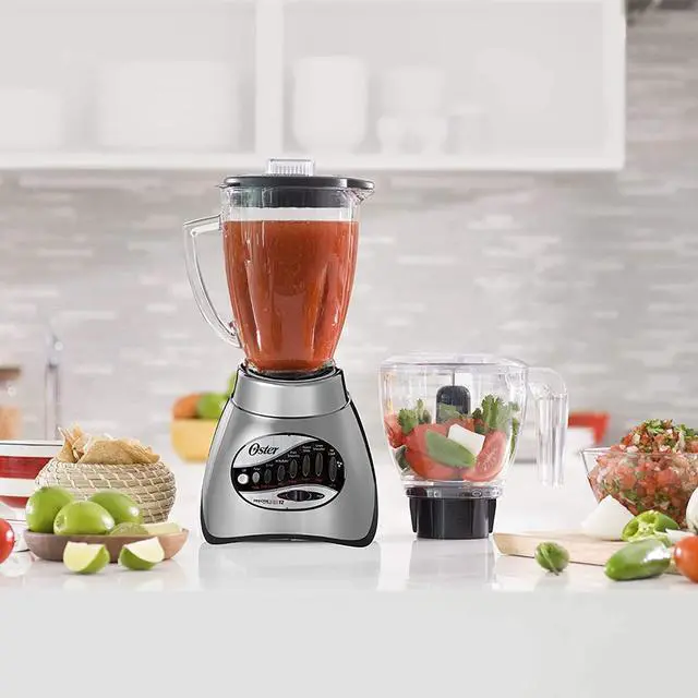 Alt view image 2 of 6 - Oster Classic Series 16 Speed Blender with Food Chopper and Glass Jar Brushed Nickel