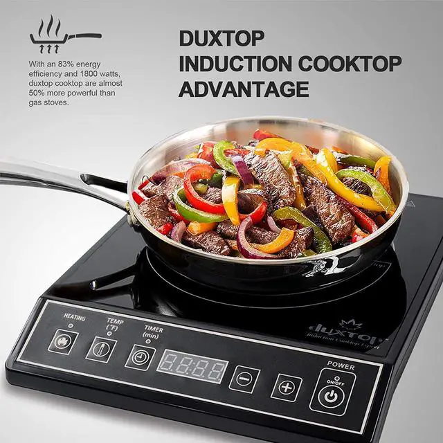 Alt view image 7 of 7 - Duxtop 1800W Portable Induction Cooktop Countertop Burner, Black 9100MC