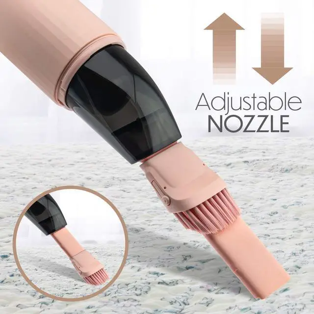 Alt view image 5 of 7 - STARUMENT Portable Hand Vacuum Cleaner for Dust Pet Hair Dirt Home Car Interior, Furniture Lightweight Easy to Use, Compact Design Battery Rechargeable with USB-C Cable Pink