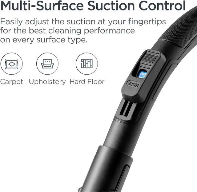 Alt view image 5 of 7 - Eureka Bagless Canister Vacuum Cleaner, Lightweight Vac for Carpets and Hard Floors, Red, Whirlwind NEN110D