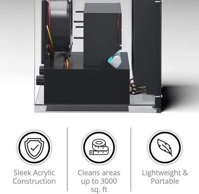 Alt view image 4 of 7 - New Comfort 6 Stage UV Ozone Generator Air Purifier Cleaner HEPA Covers 3000 Feet Acyrlic