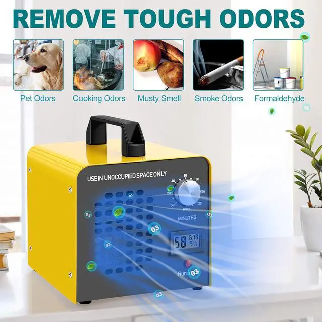 Alt view image 6 of 6 - Ozone Generator 10,000 mg/h High Capacity Ionizer Air Purifier Ozone Machine Odor Removal for Home, Hotels, Basement, car, bar and Farms