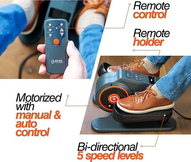 Alt view image 2 of 6 - SITFIT, Sit Down and Cycle! Powered Foot Pedal Exerciser for Seniors, Under Desk Elliptical Exercise Bike, Leg Exerciser While Sitting. Peddler Exerciser Mini Bike, Portable Rehabilitation Equipment.