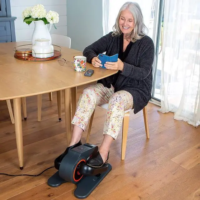 Alt view image 5 of 6 - SITFIT, Sit Down and Cycle! Powered Foot Pedal Exerciser for Seniors, Under Desk Elliptical Exercise Bike, Leg Exerciser While Sitting. Peddler Exerciser Mini Bike, Portable Rehabilitation Equipment.