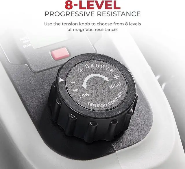 Alt view image 5 of 7 - Sunny Health & Fitness Fully Assembled Magnetic Under Desk Elliptical Peddler, Portable Foot & Leg Pedal Exerciser (White/Pink)