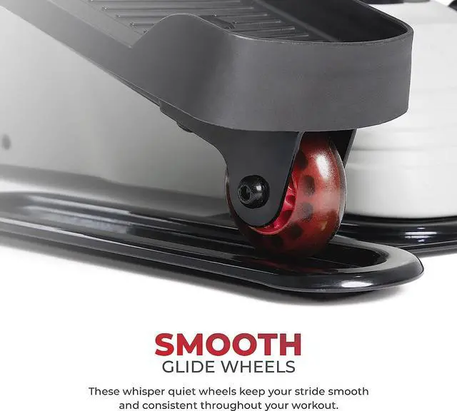 Alt view image 4 of 7 - Sunny Health & Fitness Fully Assembled Magnetic Under Desk Elliptical Peddler, Portable Foot & Leg Pedal Exerciser (White/Pink)