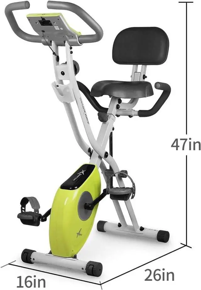 Alt view image 2 of 6 - leikefitness LEIKE X Bike Ultra-Quiet Folding Exercise Bike, Magnetic Upright Bicycle with Heart Rate,LCD Monitor and easy to assemble
