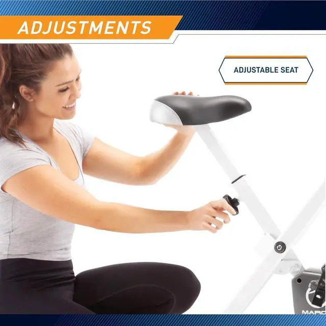 Alt view image 6 of 7 - Marcy Foldable Upright Exercise Bike with Adjustable Resistance for Cardio Workout & Strength Training - Multiple Styles Available