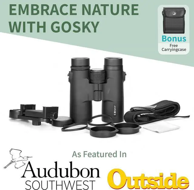 Alt view image 6 of 7 - Gosky 10x42 Roof Prism Binoculars for Adults, HD Professional Binoculars for Bird Watching Travel Stargazing Hunting Concerts Sports-BAK4 Prism FMC Lens-with Phone Mount Strap Carrying Bag