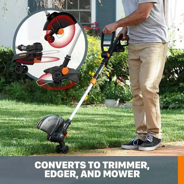 Alt view image 2 of 7 - WORX 20V 12" 3-in-1 Cordless String Trimmer/Lawn Edger/Mini Mower, WG170 | Command Feed, Works for Small & Medium Lawns, 2 x 2.0Ah Batteries & Charger Included, PowerShare