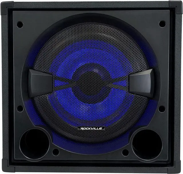 Alt view image 3 of 7 - Rockville BASS Blaster 12 800W Powered Home Audio Subwoofer, 12" High-Grade Woofer with Y30 Magnet, Adjustable Crossover, RCA/Speaker Inputs, LED Lighting, for Home Theater & Music