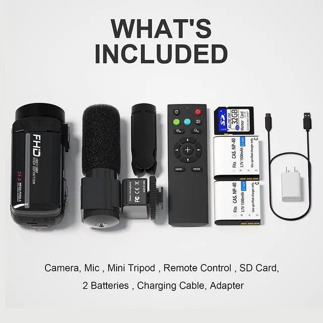 Alt view image 2 of 6 - Video Camera, 1080P 30MP Camcorder IR Night Vision Vlogging Camera for YouTube,3.0" LCD Screen 18X Digital Zoom Recorder Camera with Remote Control, Microphone, Mini Tripod, 2 Battries, 32GB SD Card