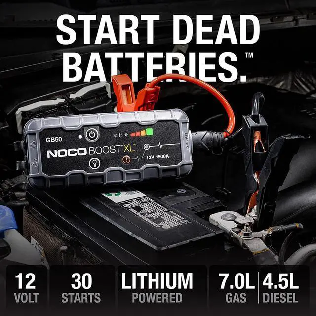 Alt view image 2 of 7 - NOCO Boost XL GB50 1500 Amp 12-Volt UltraSafe Lithium Jump Starter Box, Car Battery Booster Pack, Portable Power Bank Charger, and Jumper Cables for up to 7-Liter Gasoline and 4-Liter Diesel Engines