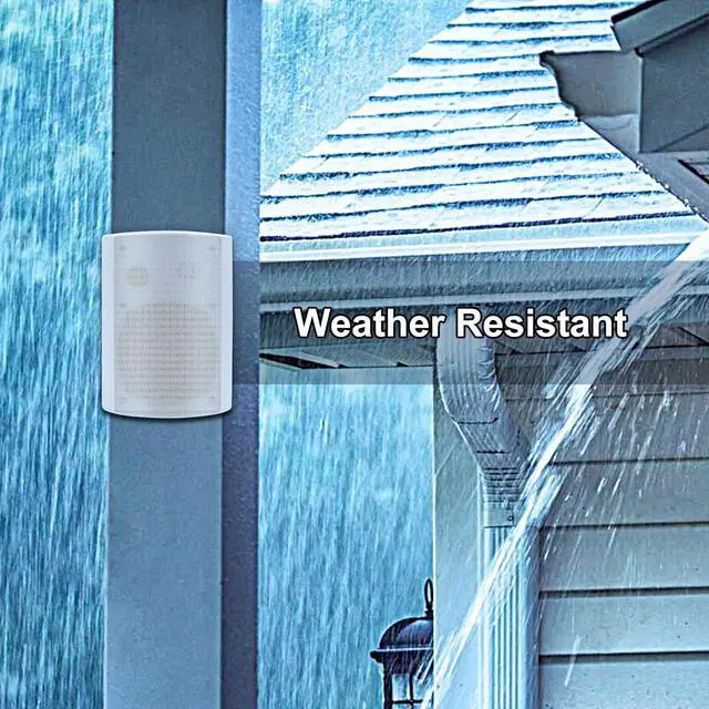 Alt view image 4 of 7 - 5.25 Inch 600W Outdoor Speakers Waterproof Wired, Passive Wall Mount Speakers for Patio Garage Home,2 Pairs (White)
