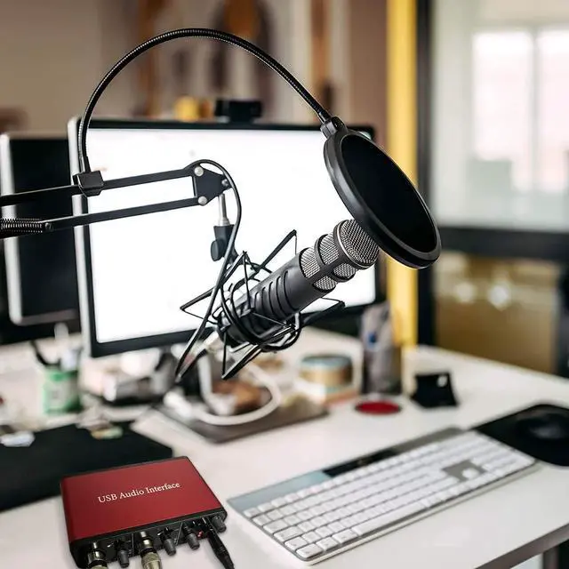 Alt view image 6 of 7 - 2i2 Audio Interface Audio Interface USB Microphone Preamps with 48V Phantom Power 24 Bit Support Smartphone/Tablet/Computer and Other Equipment RecordingNo DAW Recording Software