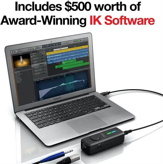 Alt view image 5 of 7 - iRig Pro I/O audio interface for iPhone, iPad, Mac, iOS and PC with USB-C, Lightning and USB cables, 24-bit, 96 kHz recording and guitar, bass and XLR mic inputs