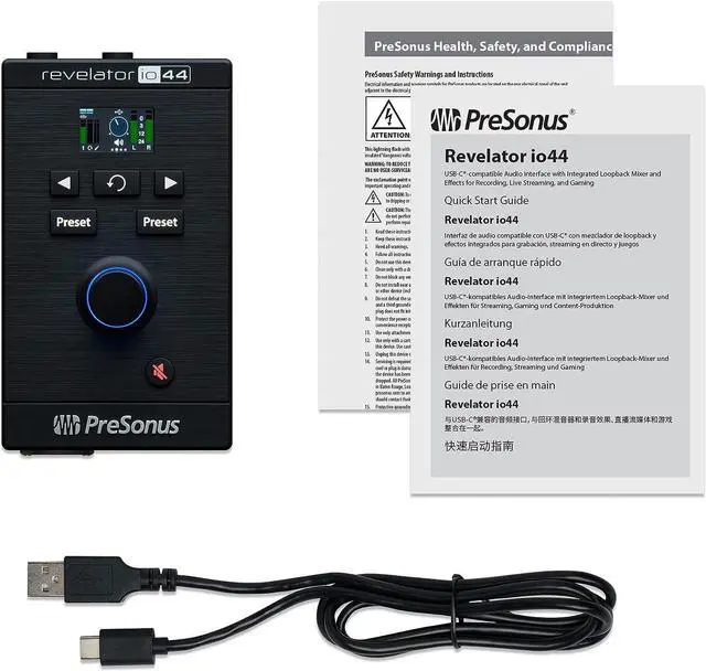 Alt view image 6 of 7 - PreSonus Revelator io44 USB-C Audio Interface for music production and streaming with built-in mixer and easy-to-use effects presets plus Studio One DAW Recording Software