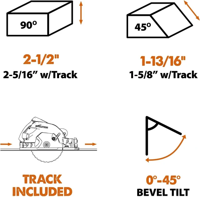 Alt view image 4 of 7 - R185CCSX Multi-Material Circular Track Saw Kit with 40" Track & TCT Blade, 7-1/4 Inch, Cuts Wood, Plastic & Metal