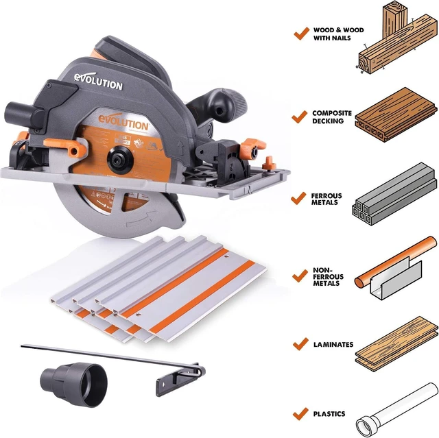 Alt view image 2 of 7 - R185CCSX Multi-Material Circular Track Saw Kit with 40" Track & TCT Blade, 7-1/4 Inch, Cuts Wood, Plastic & Metal